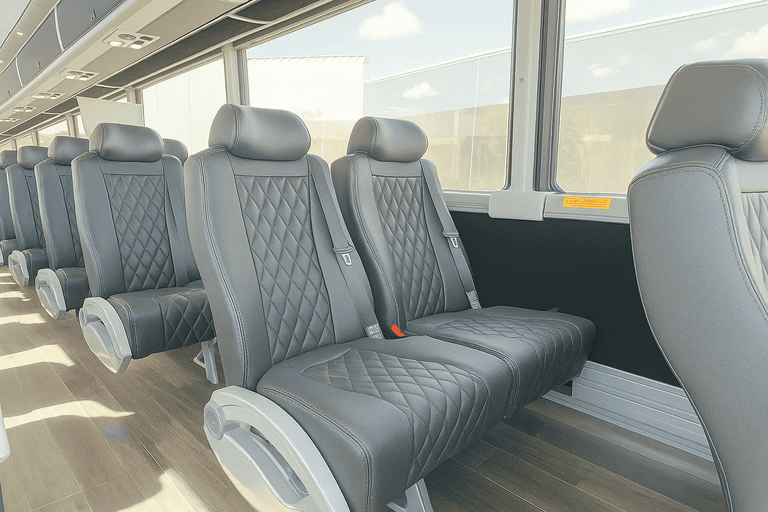 interior of Rock Hill Coach Bus Service charter bus