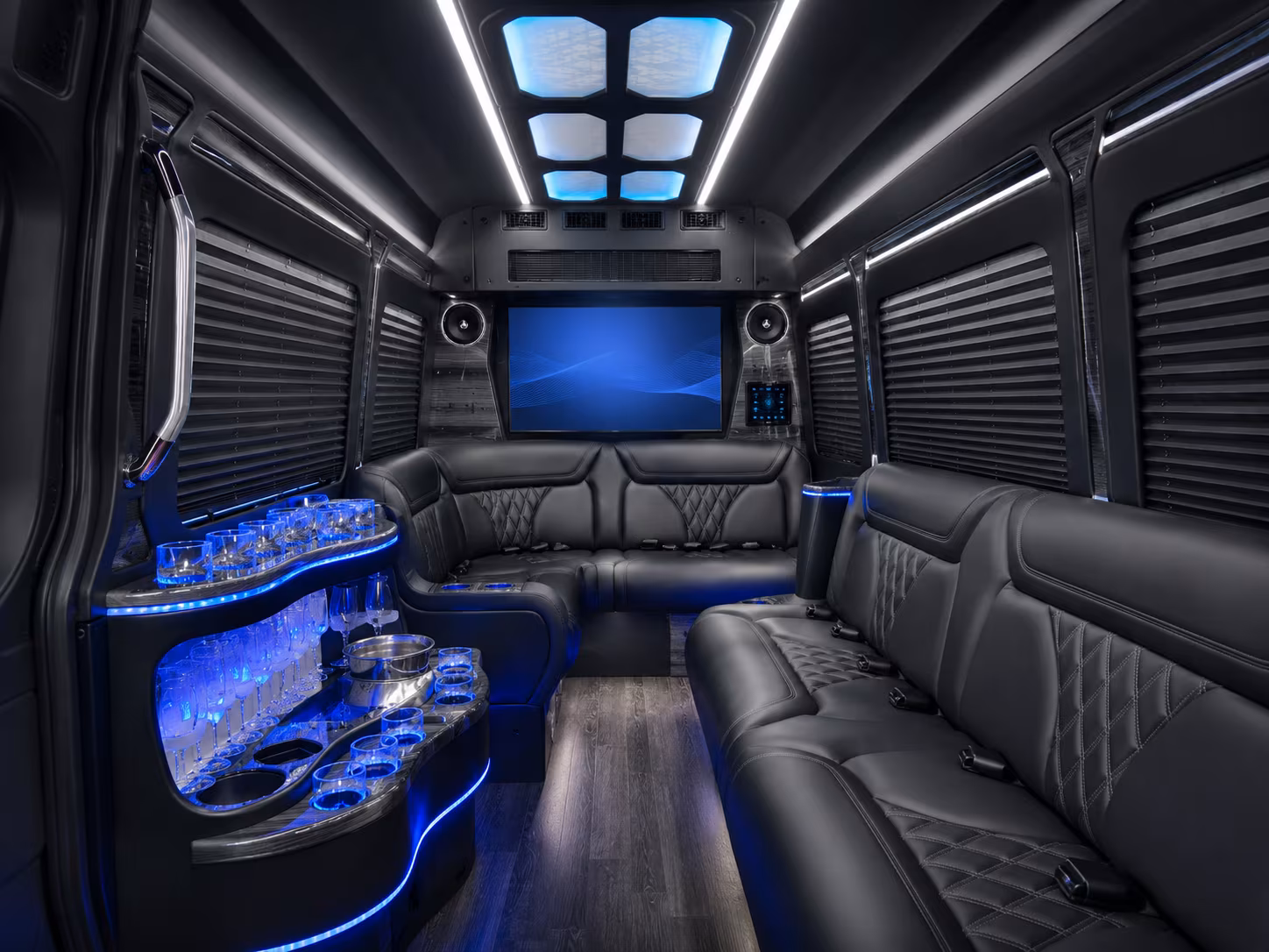 rock hill 40 passenger party bus inside