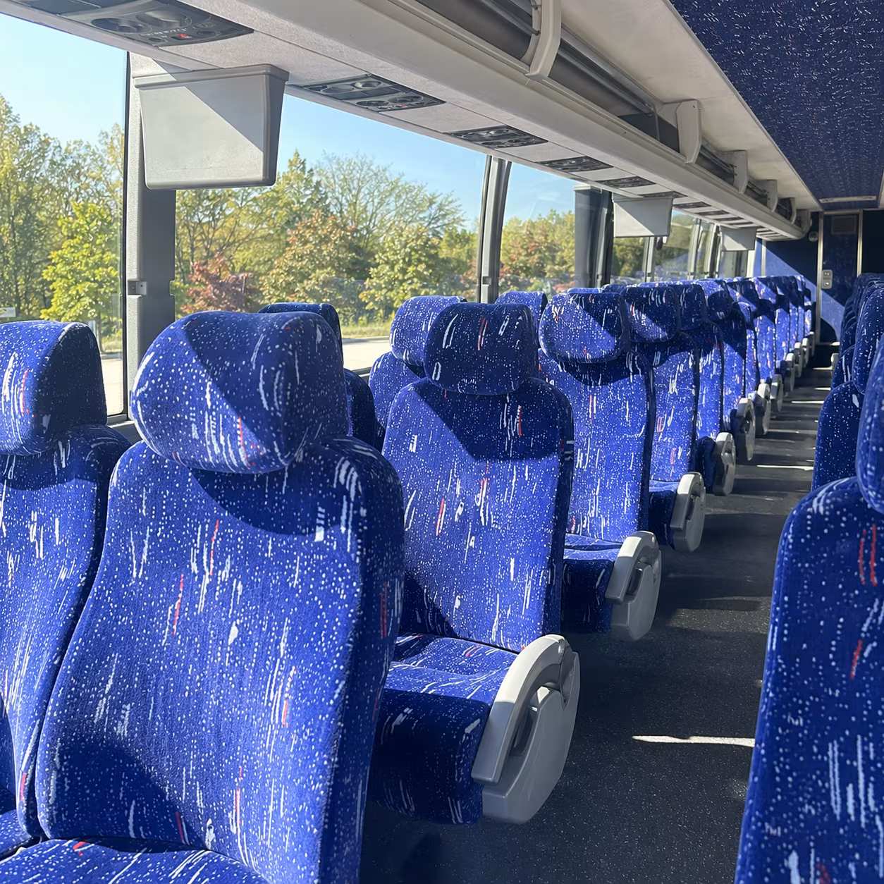 rock hill 56 passenger charter bus inside